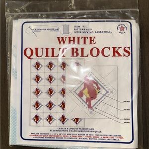 Jack Dempsey White Quilt Blocks Item #732 Interlocking Basketball Pattern #279